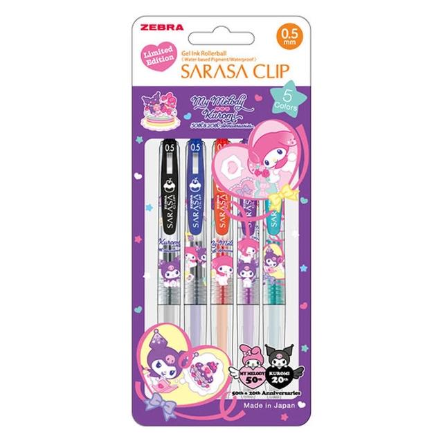 【ZEBRA 斑馬牌】限量~美樂蒂&庫洛米XSARASA聯名 鋼珠筆5色組(JJ15-MMKU-5C 中性筆 手帳 辦公)