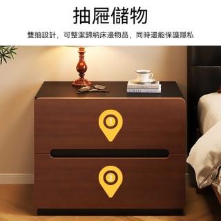 【Lexiang樂享】中古風床頭櫃小戶型新款實木出租屋家用室床頭置物架床邊櫃(床頭櫃/邊櫃/收納櫃)