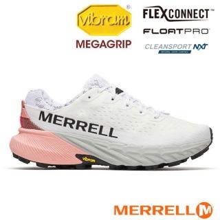 【MERRELL】女 AGILITY PEAK 5 輕量越野健行鞋.透氣登山鞋.戶外休閒運動鞋(ML068374 白粉色)