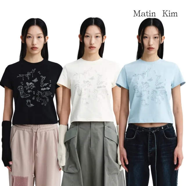 【MATIN KIM】官方旗艦 女款 KITSCH印花短版上衣(多款任選)