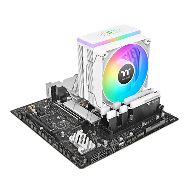 【Thermaltake 曜越】ASTRIA 200 ARGB主板連動版CPU散熱器 - 白色(CL-P137-AL12SW-A)