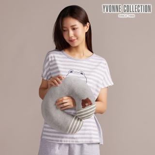 【YVONNE 以旺傢飾】熊大頸部抱枕-迷霧灰(LINE FRIENDS)