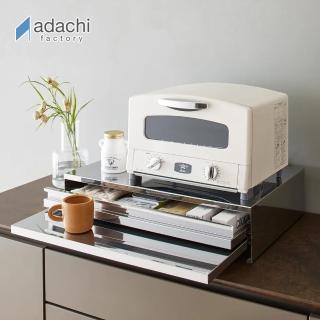 【adachi】日本製全不鏽鋼雙層抽屜式工作臺80cm(廚房電器多功能收納)
