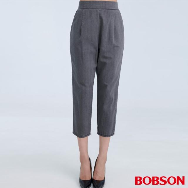 【BOBSON】女款鬆緊帶打褶七分褲(283-85)