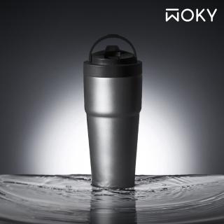 【WOKY 沃廚】Ti純鈦渾圓杯770ml(不附吸管；隨行杯/保溫杯)