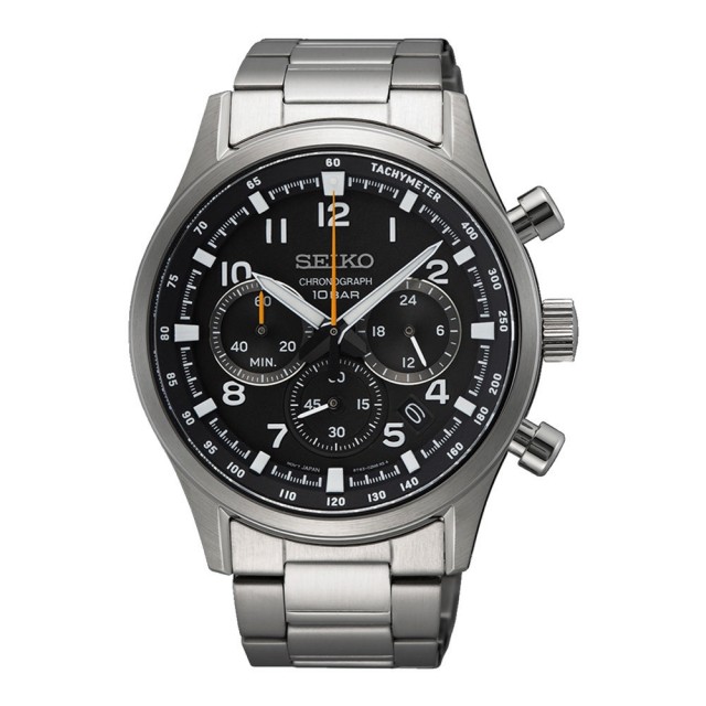 【SEIKO 精工】桀驁不馴三眼計時腕錶-銀X灰(SSB447P1)
