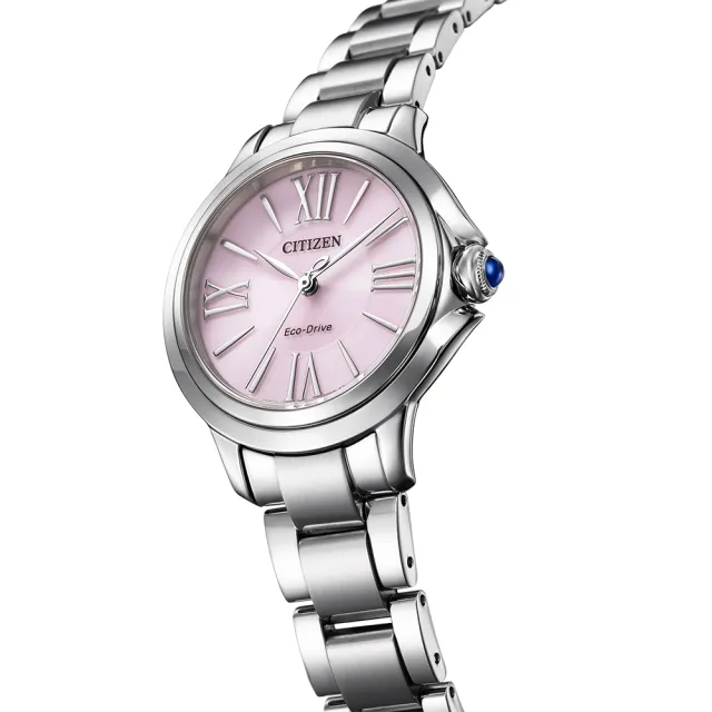 【CITIZEN 星辰】L系列 光動能大三針 羅馬時標 女錶 30.3MM 粉(EM1160-58X)