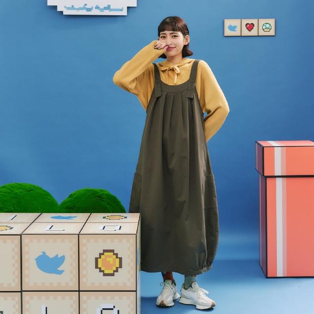 【Dailo】和藹可親繭型輪廓無袖洋裝(黑 咖 灰)