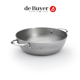【de Buyer 畢耶】原礦蜂蠟鐵鍋 雙握耳深煎炒鍋24cm-適用IH爐(適用烤箱)