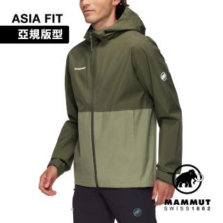 【Mammut 長毛象官方直營】Linard Light HS Hooded AF 防風防水連帽外套 沼澤綠/深沼澤綠 男款 #1010-31950
