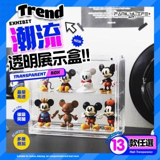 【FL 生活+】潮玩3層臺階磁吸門展示盒-中型款(展示架/展示盒/模型收納盒/盲盒/扭蛋/模型公仔/A 499)