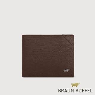 【BRAUN BUFFEL 德國小金牛】臺灣總代理 斯萊特-A 4卡零錢袋皮夾-培土棕(BF565-315-POS)
