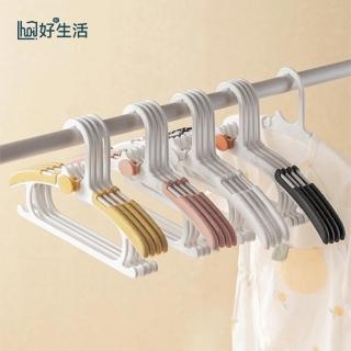 【hoi! 好好生活】懶角落兒童可伸縮衣架60入-白色疊加款