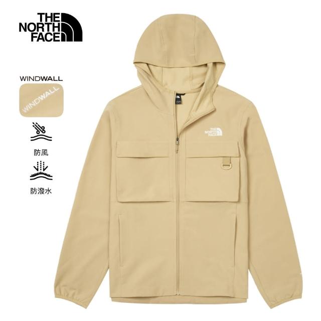 【The North Face】北面男款卡其色DWR防潑水輕量風衣｜83TLLK5