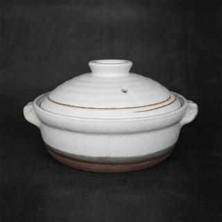 【福介商店】日本土鍋 萬古燒 粉引 6號IH土鍋(陶鍋 砂鍋 湯鍋 日本製陶瓷)