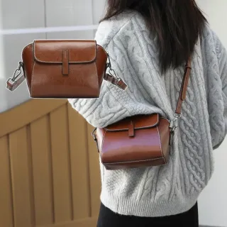 【巴黎時尚】高級真皮貝殼包(真皮包包 側肩包 斜背包 側背包 斜挎包 單肩包 小包包 真皮包