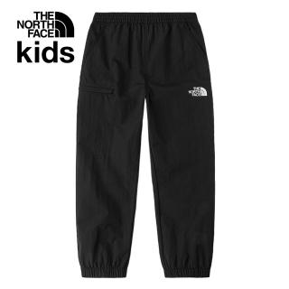 【The North Face 官方旗艦】北面兒童黑色WindWall防風休閒長褲｜8999JK3
