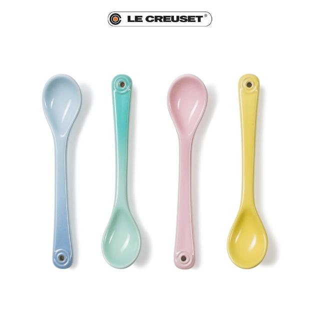 【Le Creuset】瓷器小湯匙 4入組(海岸藍/甜薄荷/雪紡粉/愛麗絲黃)