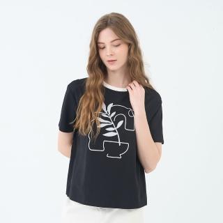 【GIORDANO 佐丹奴】女裝SORONA Inner Peace印花上衣 Black&White系列(21 標誌黑)