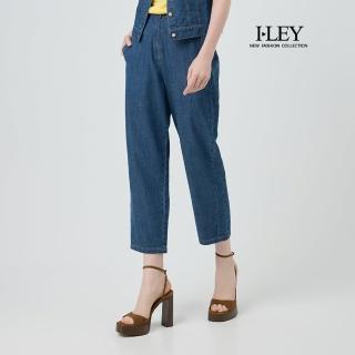 【ILEY 伊蕾】鬆緊後腰萊賽爾牛仔長褲(藍；M-2L；1252468604)