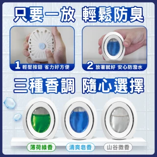 【日本風倍清】浴廁用抗菌消臭防臭劑/芳香劑6入組(清爽皂香/薄荷綠香/山谷微香-2入裝任選)
