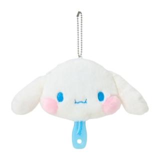【小禮堂】Sanrio 三麗鷗 大耳狗 絨毛吊飾鏡梳組 軟綿綿臉頰(平輸品)