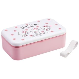【小禮堂】Skater Sanrio 三麗鷗 便當盒附餐具組 1000ml PLB10SF 粉白動作款(平輸品)