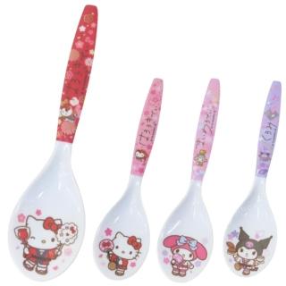 【小禮堂】Sanrio 三麗鷗 美耐皿湯匙 和服款 Kitty 美樂蒂 酷洛米(平輸品)