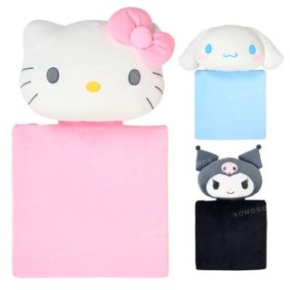 【小禮堂】Sanrio 三麗鷗 絨毛造型連體坐墊 大頭款 Kitty 大耳狗 酷洛米(平輸品)