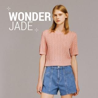 【BRAPPERS】女款 玉石丹寧系列-wonder jade高腰彈性短褲(淺藍)