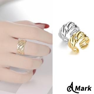 【A MARK】鈦鋼戒指 開口戒/個性粗鎖鍊設計316L鈦鋼戒指 開口戒(2色任選)
