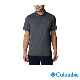 【Columbia 哥倫比亞】男款-防曬UPF50快排短袖POLO衫-深灰色(UAE29330DY/JS)