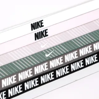 【NIKE 耐吉】頭帶 Flex Headbands 白 粉紅 綠 黑 條紋 止滑 防滑 運動 基本款 6入裝(N101193067-1OS)