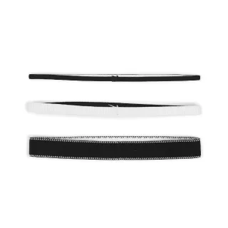 【NIKE 耐吉】頭帶 Flex Headbands 白 黑 矽膠止滑 防滑 運動頭帶 寬版 3入裝(N101193303-6OS)