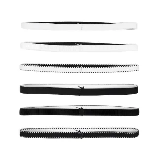 【NIKE 耐吉】頭帶 Flex Headbands 白 黑 止滑 防滑 運動 基本款 6入裝(N101192718-9OS)