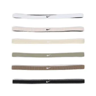 【NIKE 耐吉】頭帶 Flex Headbands 白 粉紅 咖啡 黑 止滑 防滑 運動 6入裝(N101192711-1OS)