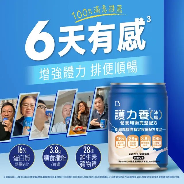 【Basicare 護力養】護力養沛纖營養均衡完整配方2箱(雙纖維原味250ml*48入、衛福部核准、優質蛋白質16%)