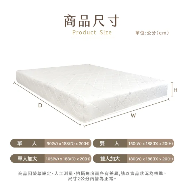 【IHouse】天絲防蟎護脊 冬夏兩用彈簧床墊(單大3.5尺/偏硬)