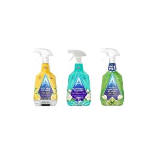 【英國進口】Astonish 廚房專用清潔劑750ml+抑菌除汙廁所清潔劑750ml+強效除黴清潔劑750ml