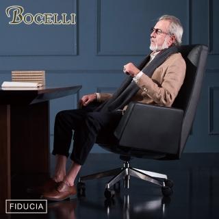 【BOCELLI】FIDUCIA自信風尚高背辦公椅義大利牛皮經典黑(牛皮辦公椅/電腦椅)