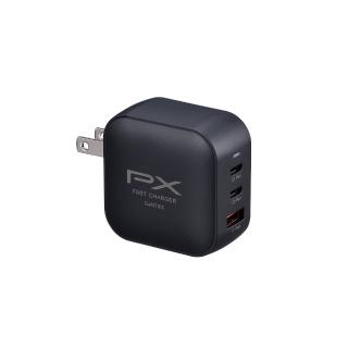 【PX 大通】★PWC-7012 氮化鎵 70W GaN PD3.0 3孔 快充充電頭 黑色/白色(TYPE-C+USB-A)