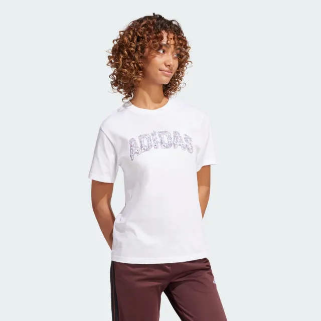 【adidas 愛迪達】運動 休閒 短袖 T恤 女上衣 W T ILLU TEE 2(JJ4043)