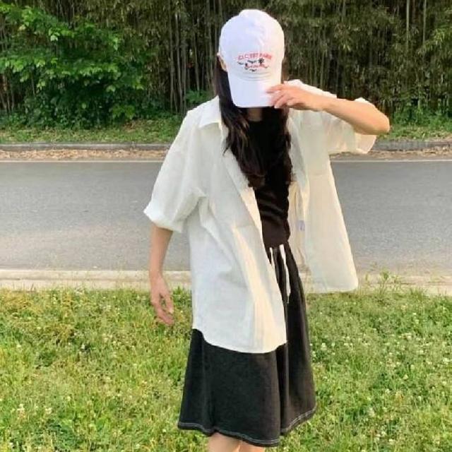 【創翊韓都】正韓襯衫 蕾絲五分袖襯衫SMN1030-創翊韓都(預購)
