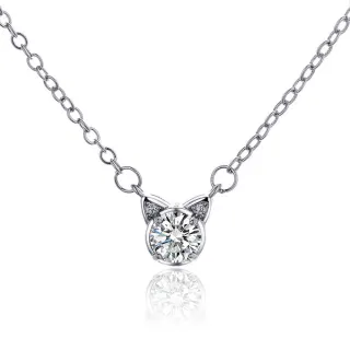 【Luster】年貨節!貓咪 30分 D/VS 培育鑽 純銀 鑽石項鍊(禮物傳遞摯愛閃耀永恆)