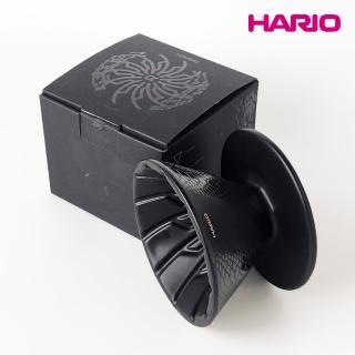 【HARIO】α 阿爾法 蛇紋 錐形凹肋陶瓷濾杯-01黑(手沖V60濾杯/24條凹肋設計/排氣順暢/沖煮流速高)