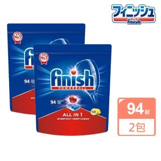 【日本Finish】MUSE洗碗機專用洗碗錠 紅球強效94錠X2包-檸檬香(全效合一/平行輸入)