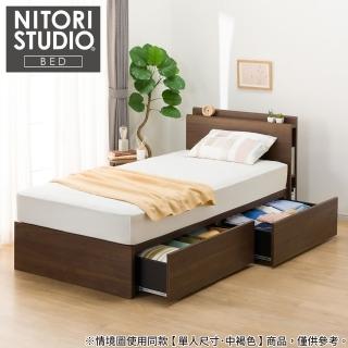 【NITORI 宜得利家居】◎雙人加大床座 床架 NS-003 MBR 抽屜款 附充電孔(床座 床架 抽屜 充電)