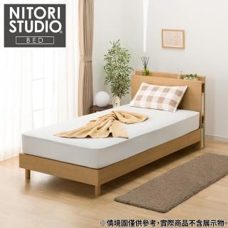 【NITORI 宜得利家居】◎單人床座 床架 NS-003 LBR 床腳款 附充電孔(床座 床架 抽屜 充電)