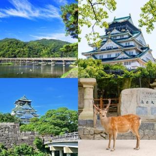 【吉航旅遊】精緻假期~京阪神奈良嵐山渡月橋清水寺明石大橋伏見稻荷奈良鹿公園螃蟹海鮮美食五日-長榮航空