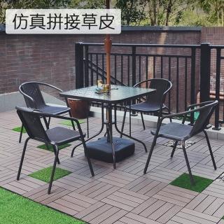 【Gardeners】DIY模擬拼接草皮30*30-4入/組(園藝景觀造景巧拼地板擬真人造草皮陽臺改造排水)